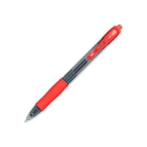 Pilot Pilot¬Æ G2 Gel Retractable Rollerball Pen, Fine, 0.7mm, Red Ink, Dozen 31022